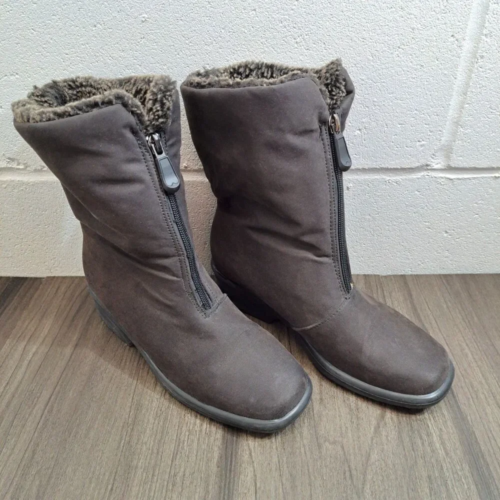Toe Warmers Winter Snow Boots  Dark Brown Insulated Snow Boots‎ Women's Size 6N